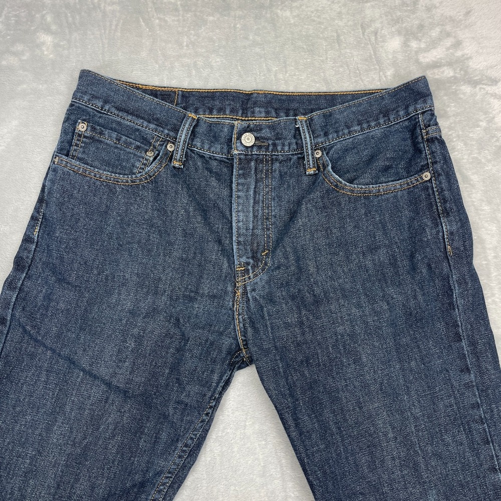 Levi's Jeans Mens 34x32 (34x28) Blue Denim 527 Dark Wash Americana Slim Bootcut - Picture 6 of 11